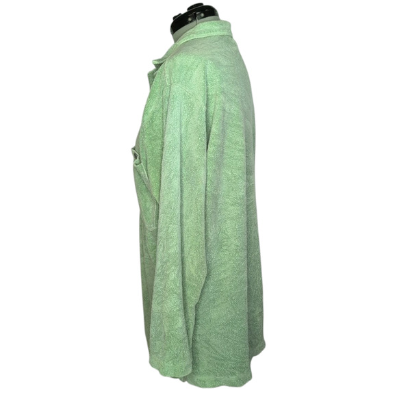 Mododoc Light Green Cotton/Poly Long Sleeve Button Front Shacket, Shirt Jacket - Picture 2 of 11